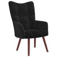 sillon lounge de diseno moderno en terciopelo negro dec026743