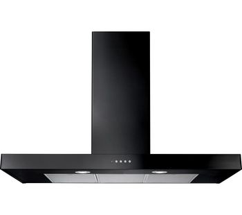 RANGEMASTER Flat 90 Chimney Cooker Hood - Black, Black