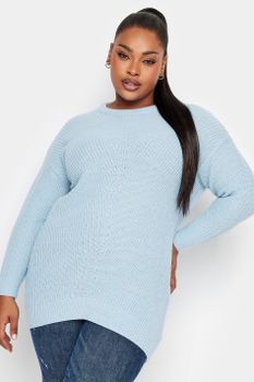 Yours Jersey Liso De Punto Azul Claro, Mujer Curvy Y Tallas Grandes, Yours