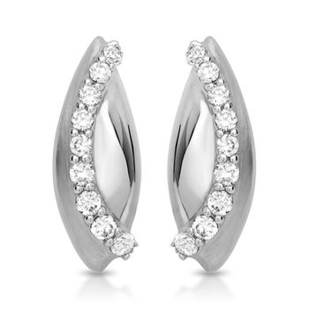 Pendientes modernos de plata 925 con circonita ovalada