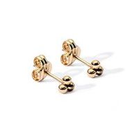 pendientes de boton para mujer de oro amarillo de 9k con diseno de bola