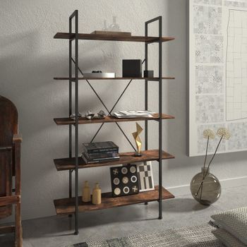Estantería 106 x 345 x 1795cm madera industrial oscura
