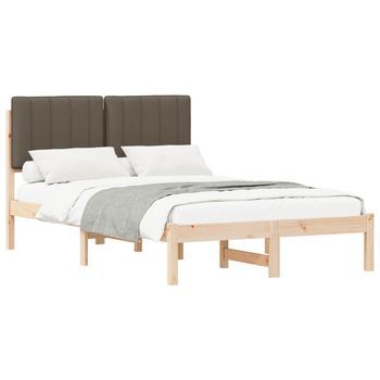 Estructura De Cama Con Cabecera Tapizada Taupé 120 X 190 Cm Vidaxl