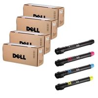original multipack dell 7130dn printer toner cartridges 4 pack -593-10873