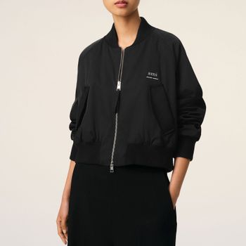 AMI Loose AMI Logo Twill Bomber Jacket - M