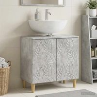 vidaxl mueble de lavabo para bano delft gris hormigon