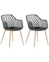 conjunto de 2 sillas de comedor  negro
