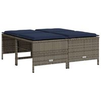 taburetes de jardin con cojines 4 unidades poliratan gris vidaxl