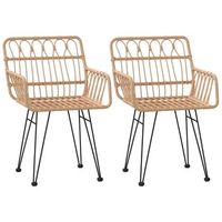 pack 2 uds sillas de jardin  silla de exterior  sillon con reposabrazos ratan pe 56x64x80 cm