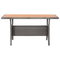 mesa de jardin  mesa de exterior de madera maciza de acacia gris 120x70x66 cm