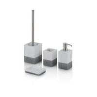 set de 4 accesorios de bano rabat blancogris en resina