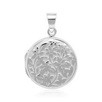 relicario floral de plata 925 grabable