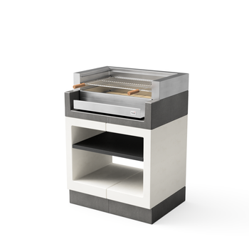 Tuozi - Barbacoa De Obra Para Leña Y Carbón Modelo Kitaway Grill Acero Inoxidable (gris/blanco - 84 X 63 X 115 Cm) Ref: T00977