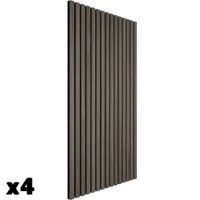4 paneles de pared madera mdf absorcion sonido roble gris