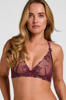 Hunkemöller Sujetador Longline con Aros Sin Relleno Peonie Morado