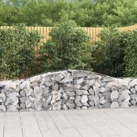 cestas de gaviones 2 piezas  gavion para piedras  gavion decorativo forma de arco hierro 400x50x6080 cm cfw322848