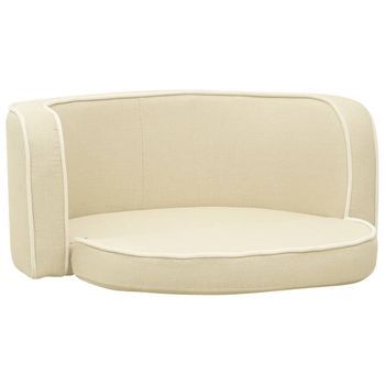 Sofá Plegable Para Perro Cojín Lavable De Lino Crema 76x71x30cm Vidaxl