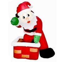 papa noel hinchable con chimenea luces led santa claus inflable decoracion navidad apto para exterior fiesta jardin enchufe poliester 123 cm
