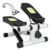 costway 2 en 1 mini stepper fitness casa con bandas de resistencia altura ajustable pedale antideslizante con pantalla 40 x 31 x 215 cm blanco