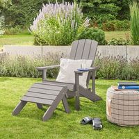 silla de jardin farea con taburete - gris