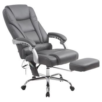 Silla De Oficina Pacific Con Función Masaje Simil Cuero Gris 64x68x118 Cm Clp