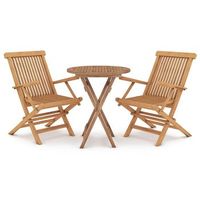 conjunto comedor jardin para jardin 3 uds  mueble jardin mesa y sillas madera maciza de teca