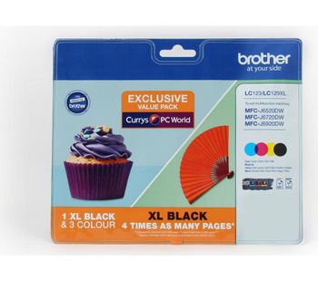 BROTHER LC123/LC129XL Cyan, Magenta, Yellow & Black Ink Cartridges - Multipack, Cyan