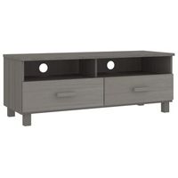 mueble de tv hamar madera maciza pino gris claro 106x40x40 cm vidaxl