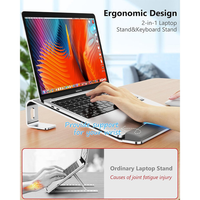 soporte ergonomico de aluminio para laptop con reposamunecas desmontable para mac book ideal para uso en oficina