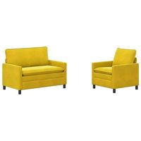 juego de sofa 2 pcs amarillo terciopelo vidaxl