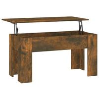 mesa de centro madera de ingenieria roble ahumado 101x49x52 cm vidaxl