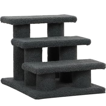 PawHut Escalera para Gatos de 3 Peldaños para Mascotas 45x35x34 cm Gris   Aosom España