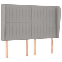 cabecero cama  panel de cabecera con orejas de tela gris claro 147x23x118128 cm