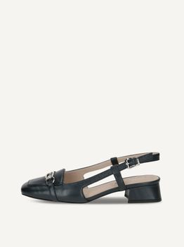 CAPRICE sling pumps, blue, made of Leather with Trapeze heel, Size 41