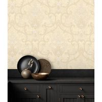 papel pintado vinilico de damasco efecto textura de tela tejida en relieve - osman classic 676863 de gaulan - rollo de 10 m x 106 m