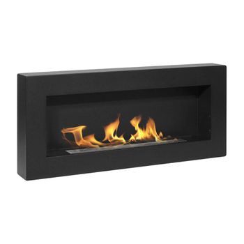 Chimenea divina fire negro pared 90×40 cm