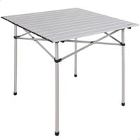 mesa camping plegable de aluminio ligero 70x70x70 cm gris