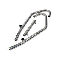 tubo de escape moto guzzi v 35 kit tubo cruzado inox