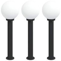 balizas de luz 3 unidades 80 cm color negro ip44 vidaxl