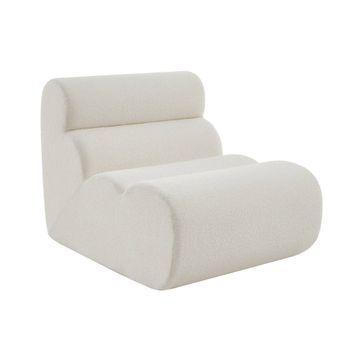 Sillón Envasado Al Vacío Modular De Borreguito Texturizado, Blanco