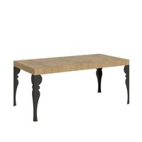 mesa extensible 90x180284 cm paxon roble natural estructura antracita