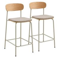 juego de 2 tronas de madera beige lexy - oviala