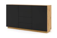 comoda efecto madera crema y negro