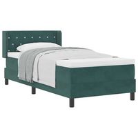 cama individual  cama para adulto  cama tipo box spring manual verde oscuro 200 x 90 cm terciopelo