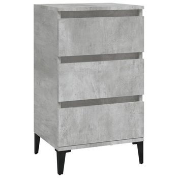 Mesita De Noche Mesilla De Noche - Madera Contrachapada Gris Hormigón 40x35x70 Cm Mc8017