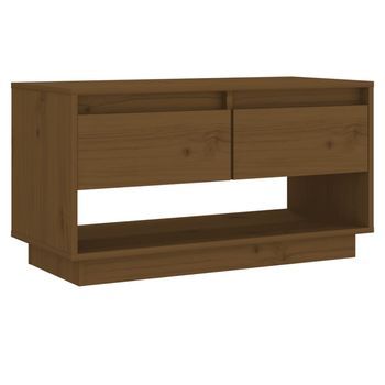 Mueble De Tv Madera Maciza De Pino Marrón Miel 74x34x40 Cm Vidaxl