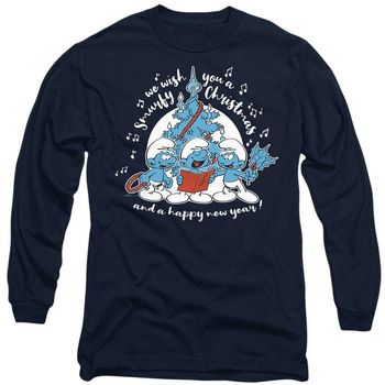 The Smurfs Camiseta manga larga Smurfy Christmas Carols para mujer