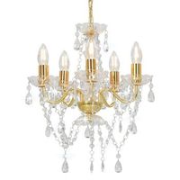 lampara de arana con cuentas de cristal dorado redonda 5 x e14 vidaxl