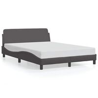 estructura de cama dover cuero sintetico gris 140x190 cm vidaxl