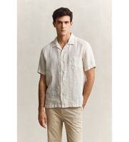 gant para hombre 3261120 camisa de lino de manga corta beige xxl casual